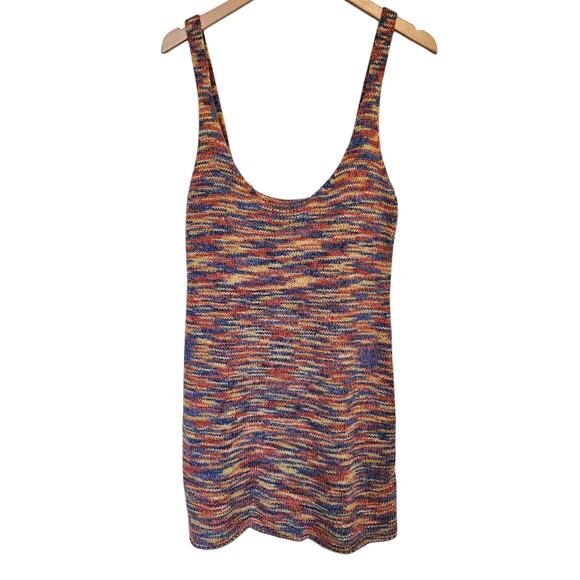 Free People Knit Tank Dress Multicolor Women's Medium Boho Summer Layer - Picture 1 of 9